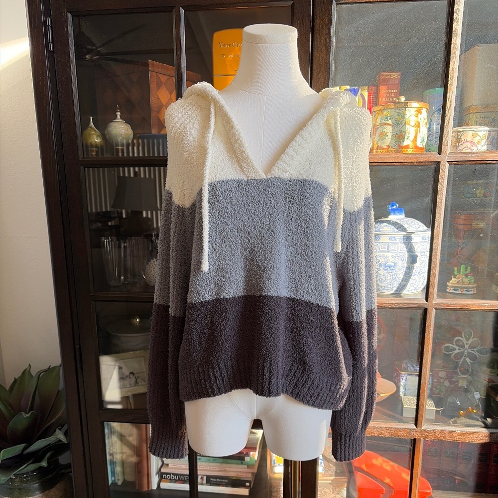 SO, microfiber super soft tri color hoodie
